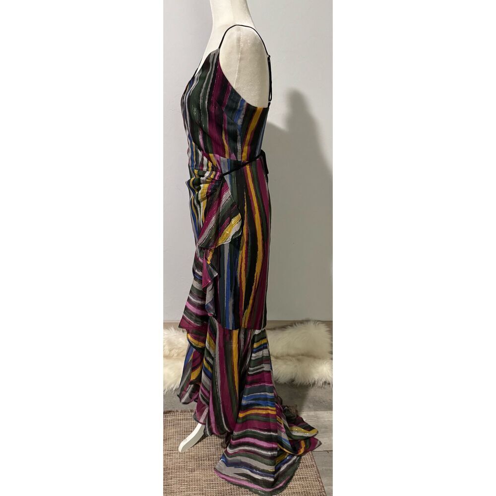 Michael Costello X Revolve Atienne in multicolor high low wrap maxi dress S - Picture 11 of 12
